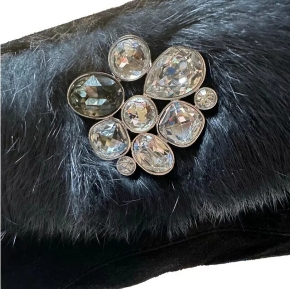 NWT ❤️SWAROVSKI Isabella rabbit fur Evening Bag *Retail $295** - Picture 7 of 10